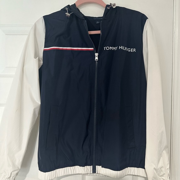 Tommy Hilfiger rain jacket. Size small. Color block. - Picture 1 of 3